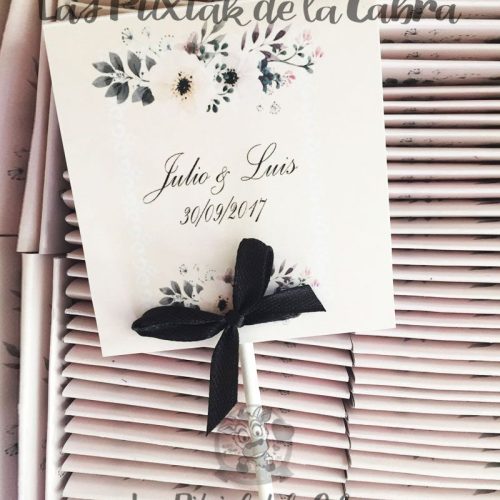 Piruleta Julio&Luis Detalles de boda en papel con diseño personalizado