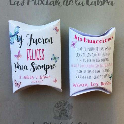 Cajitas Alberto&Silvia Detalles de boda en papel con diseño personalizado