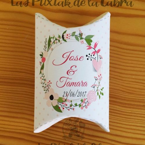 Cajita Jose&Tamara Detalles de boda en papel con diseño personalizado