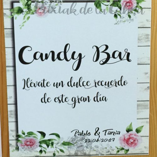 Cartel candy bar de boda llévate un dulce recuerdo