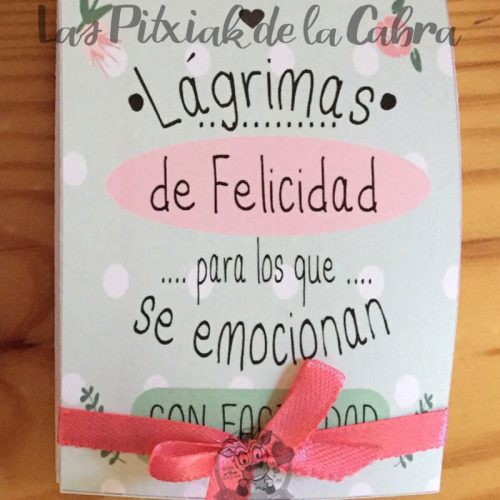 Lágrimas de felicidad, pañuelos para bodas para los que se emocionan con flores