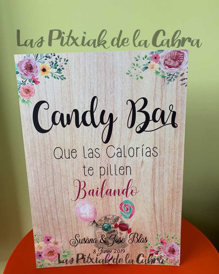 Cartel Candy Bar Las Pitxiak de la Cabra