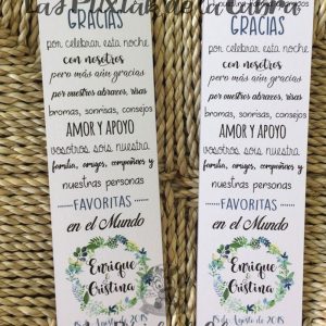 Marcapáginas con frase de agradecimiento verde - Las Pitxiak de la Cabra