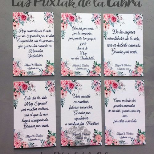 Tarjeta estampado Floral Tarjetas de agradecimiento con peonías y varios textos