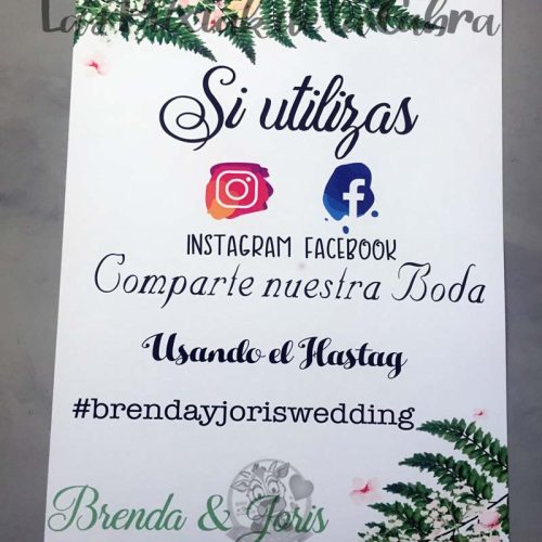 Cartel para bodas instagram helecho