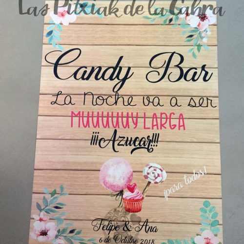Cartel para bodas azucar candy bar