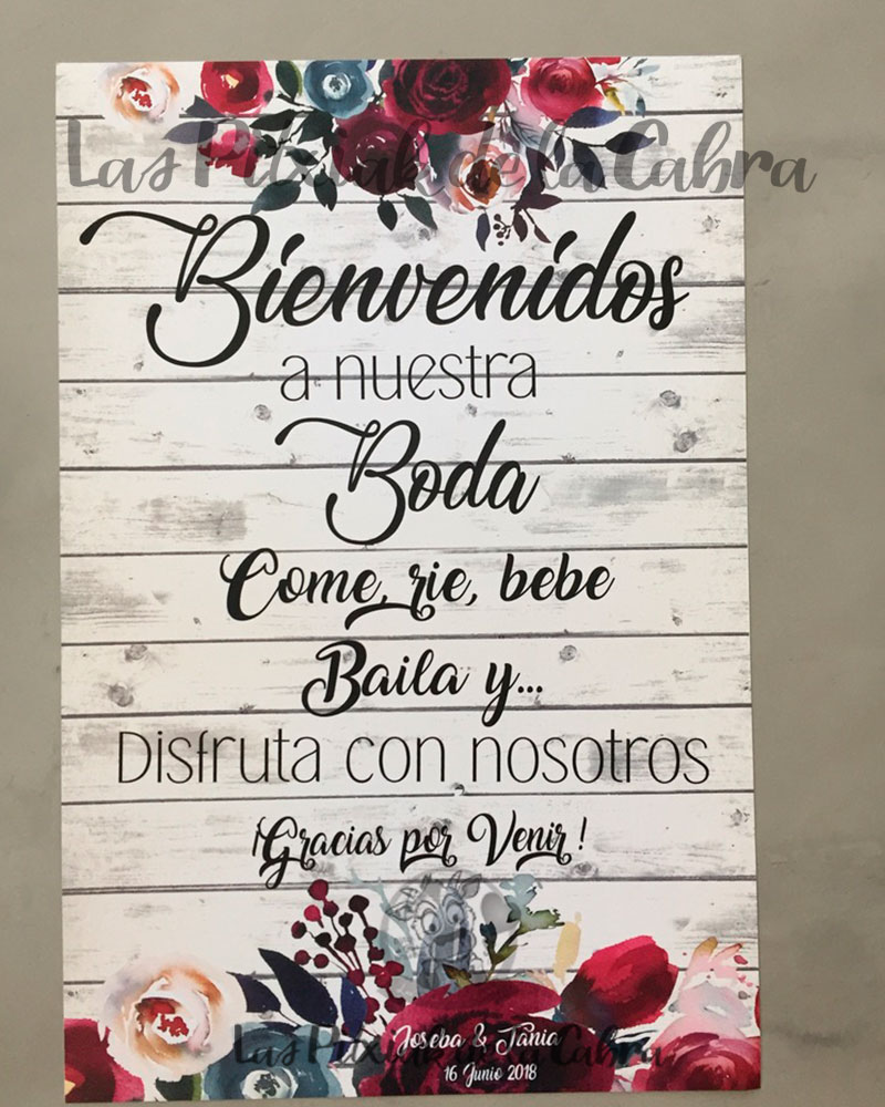 Carteles de Bienvenida - Bodas en Santiago Los Robles