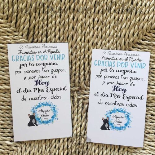tarjetas de agradecimiento para bodas con texto