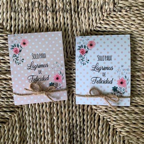 Pañuelos para boda lágrimas de felicidad en dos colores