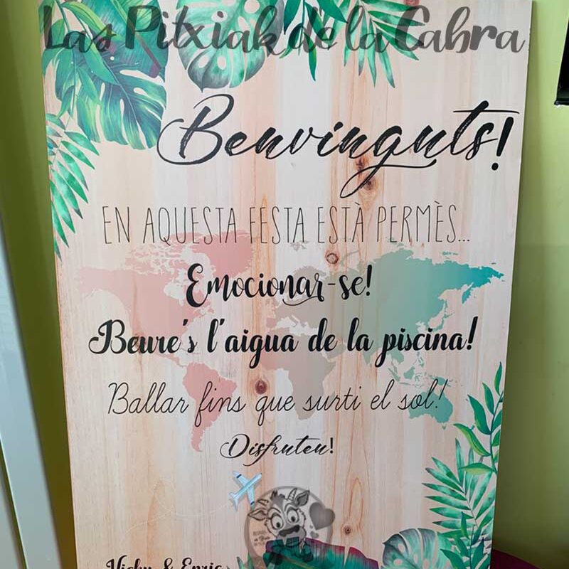 Cartel Bienvenida Boda Viajera Personalizado - Doys Photocall