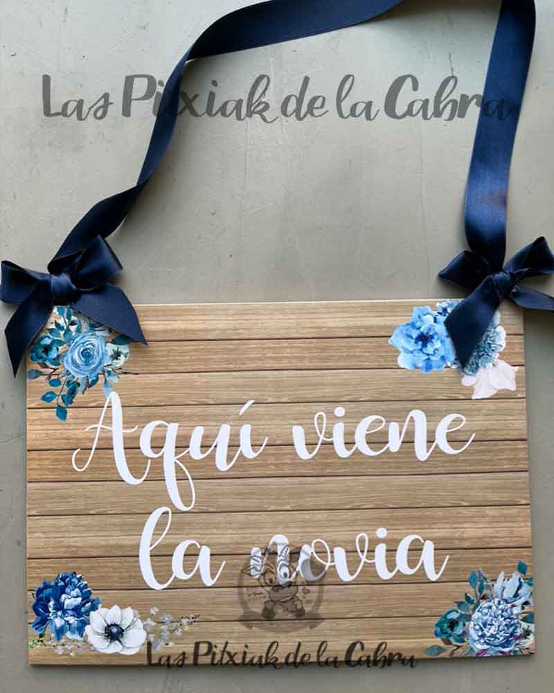 Cartel Novia Flores Azules2
