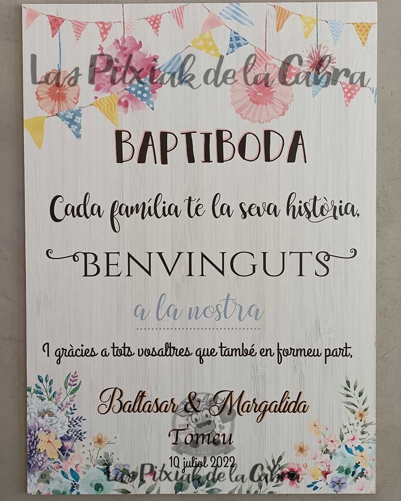 Cartel Bienvenida Edu&Tania - Las Pitxiak de la Cabra