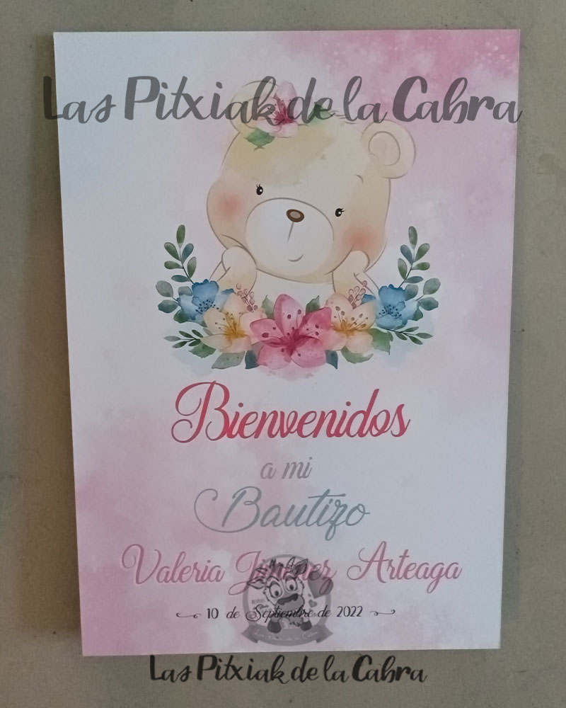 Cartel Bienvenida Comunión gris